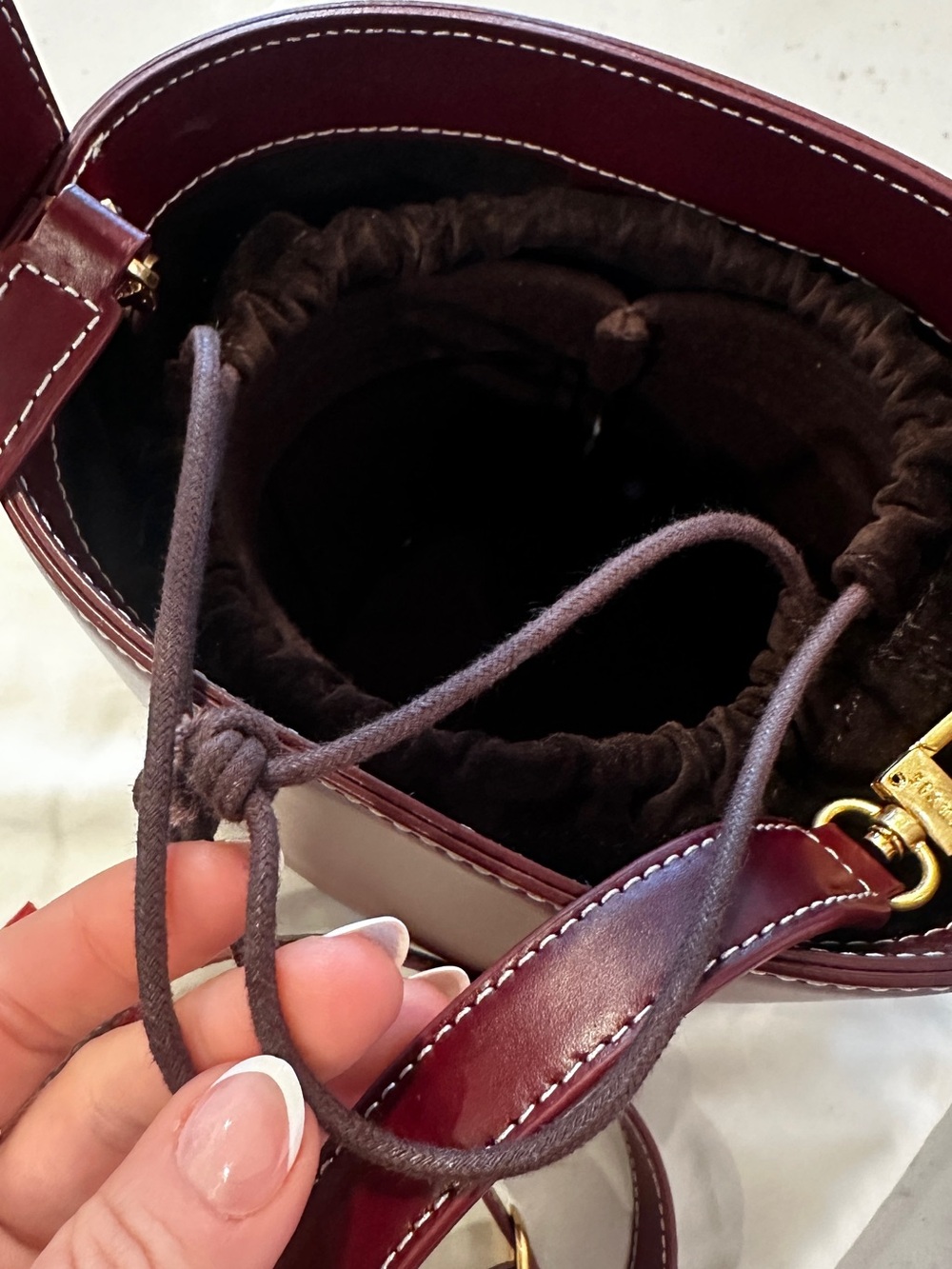 NEW STAUD Red Leather Bucket Bag - Picture 6 of 8